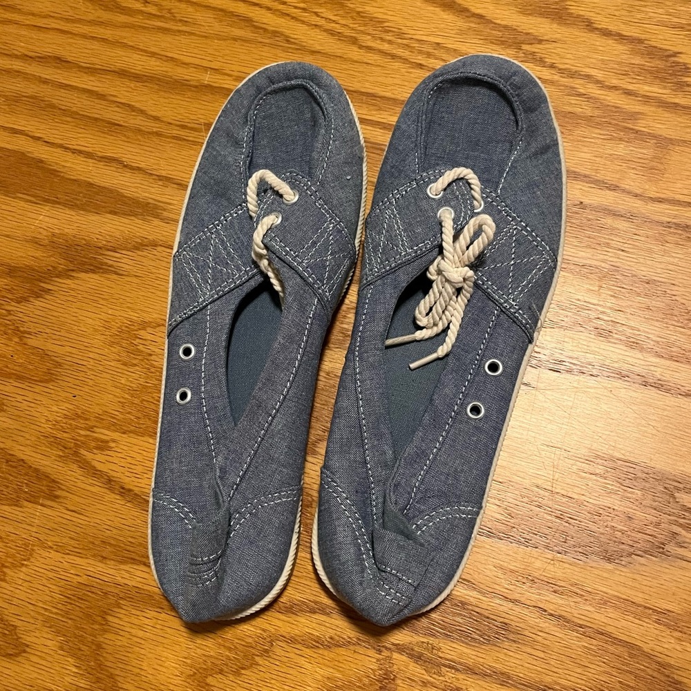 Denim Boat Shoe Flats Size 10
